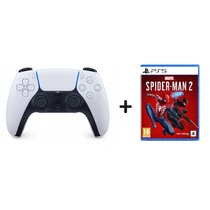 PlayStation DualSense PS5 - Vezetéknélküli Kontroller - fehér + Spiderman 2 játék