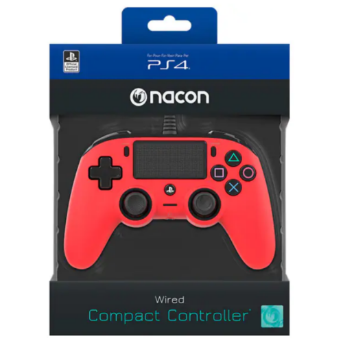Nacon vezetékes kontroller, PS4, piros