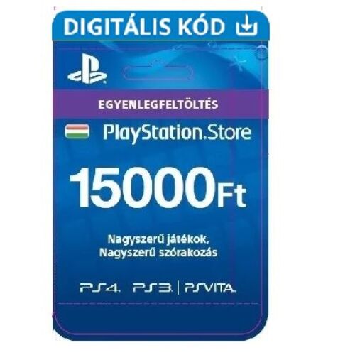 PSN - 15000Ft-os Feltöltő kártya PlayStation Network szolgáltatáshoz - digitális, nincs szállítási díj!
