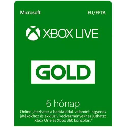 Microsoft Xbox Live Gold 6 Month Membership - 6 hónap